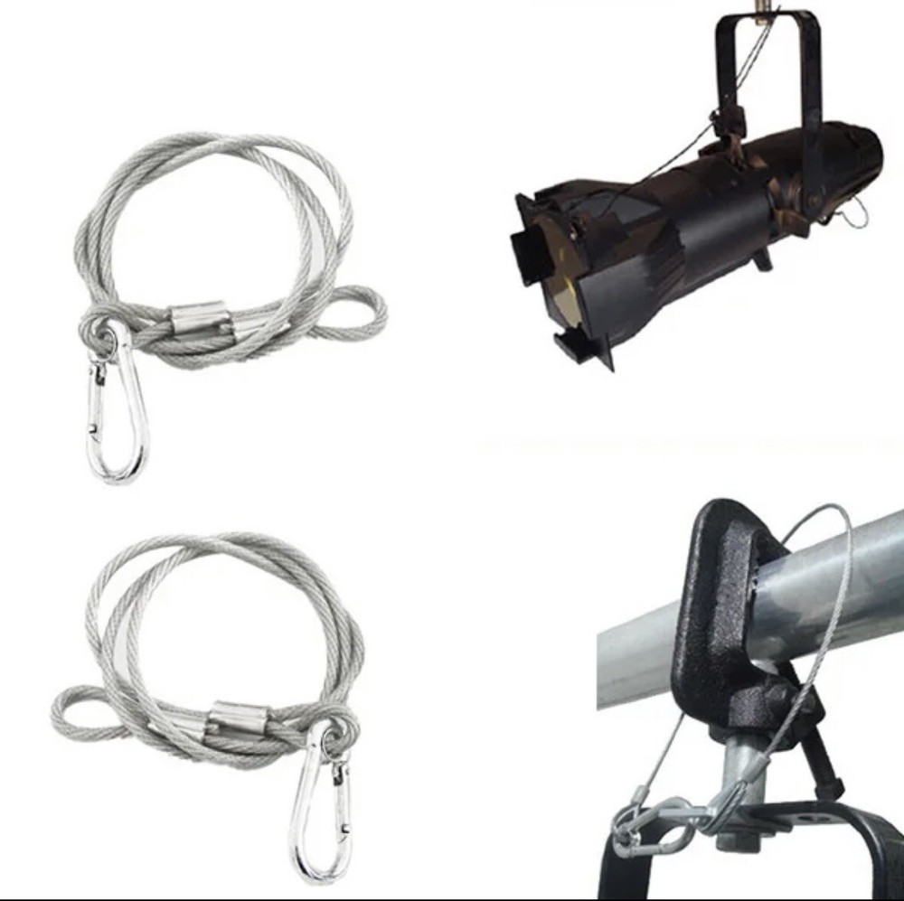 Stage Light Safety Cables 47”, Stainless Steel Security Cable.Multi Use/1Pcs