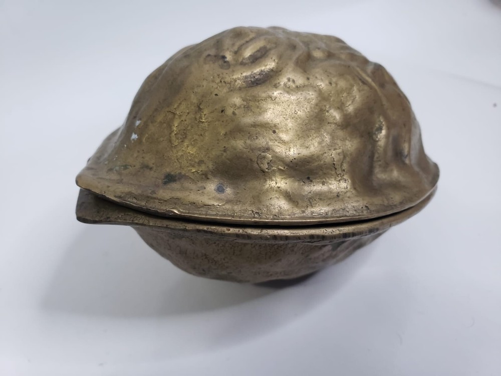 Vintage Brass Nutcracker Walnut Shaped Heavy Hinged Decorative Solid Brass