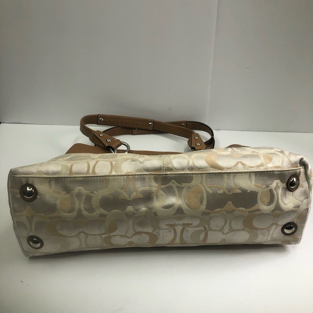Coach Brown and Cream Shoulder Bag