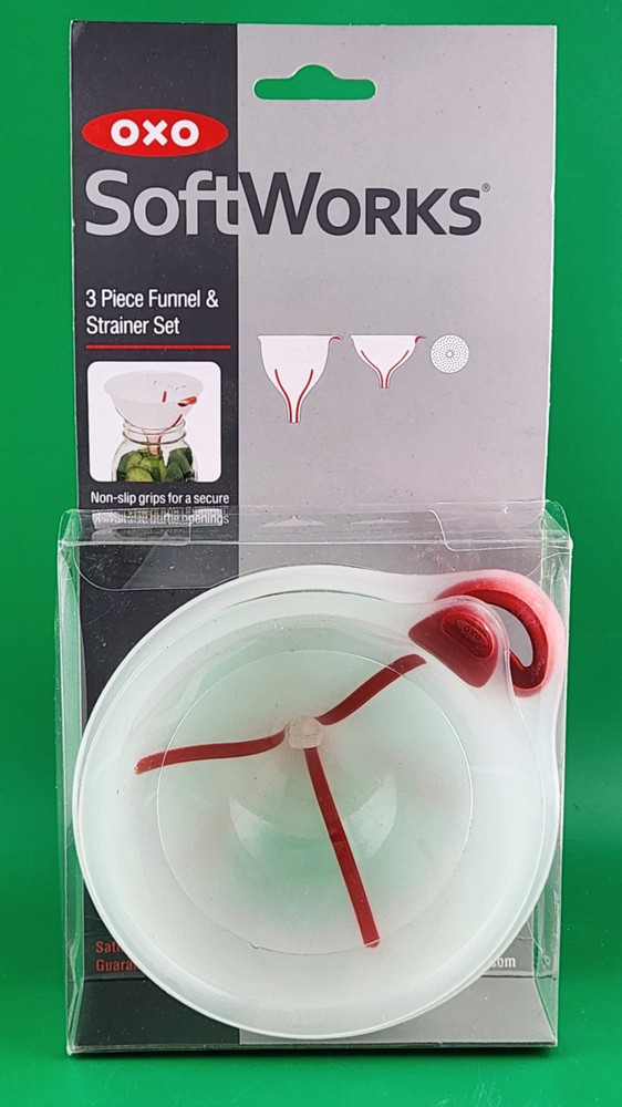 OXO Softworks 3 Pcs Kitchen Funnel & Strainer Set NEW