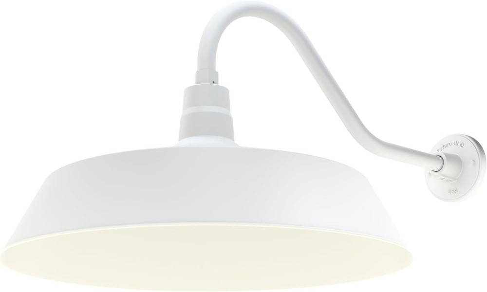 HTM Lighting Solutions Barn Light 21" White Shade with 22" White Gooseneck Arm