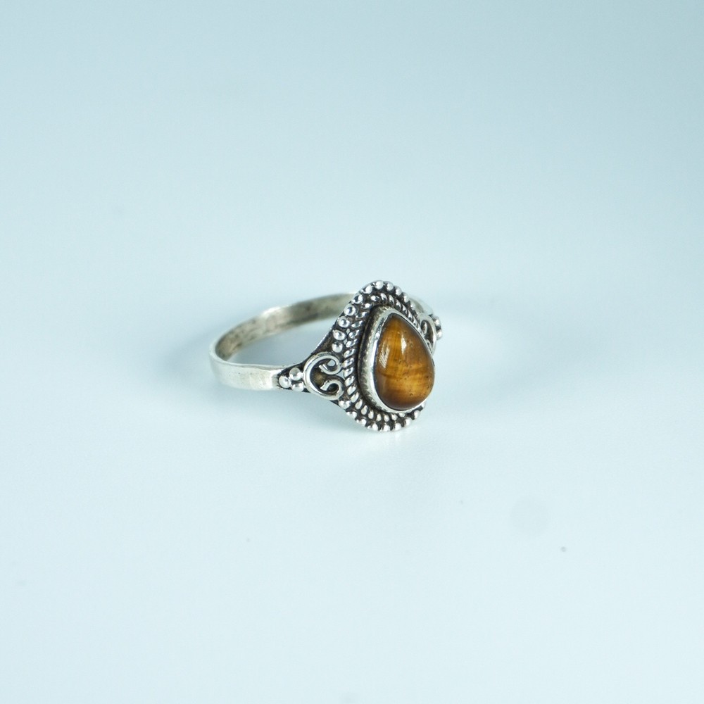 Silver Ring with Tiger’s Eye size 9