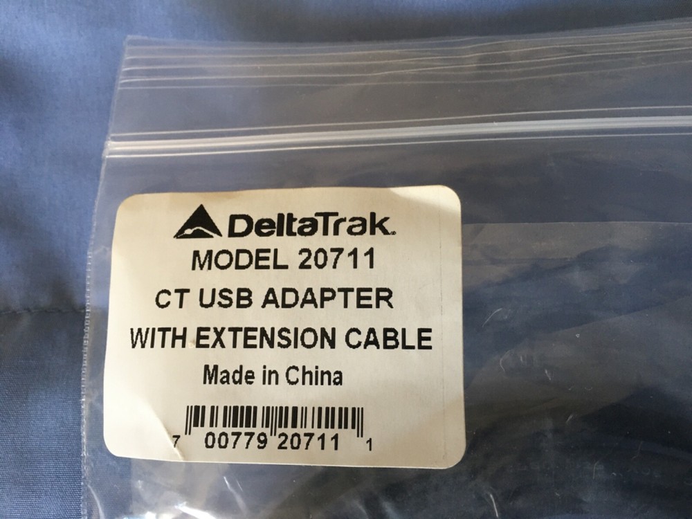 DeltaTrak Model 20711 CT USB Adapter with extension cable FlashLink reader dock