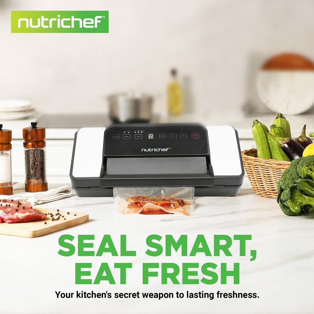 NutriChef Automatic Food Vacuum Sealer w/ Double Sealing Function (Black)