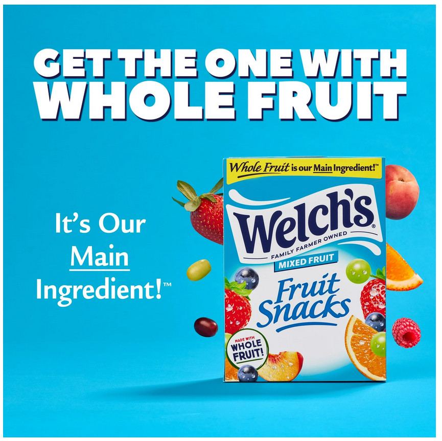 Welch's Fruit Snacks, Berries N Cherries, 0.8 oz, 40 Count