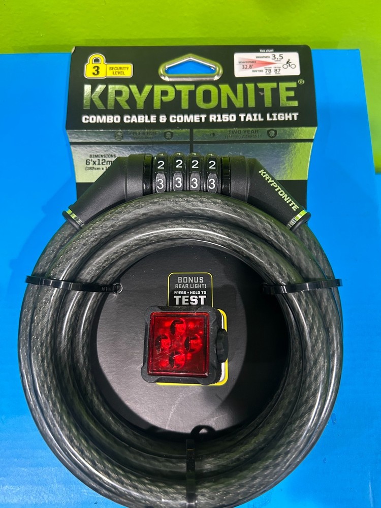 Kryptonite COMBO LOCK & Comet R150 Tail Light combination lock level 3