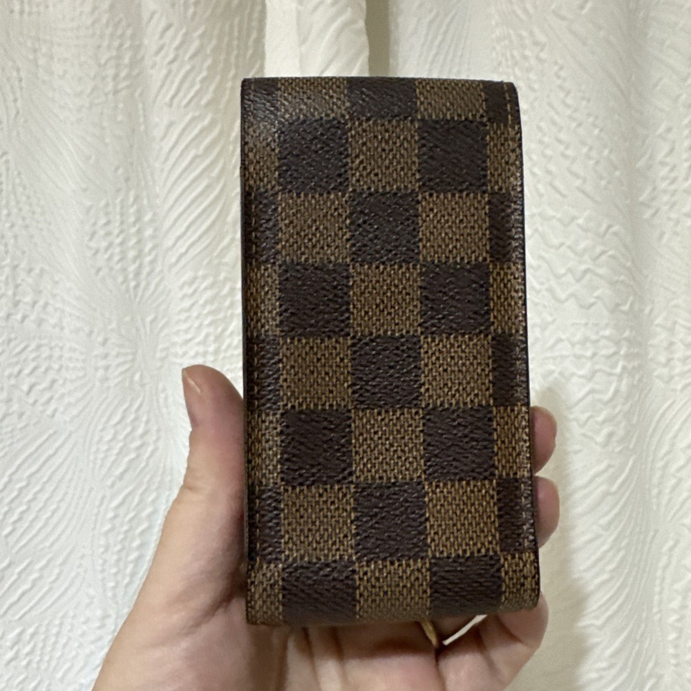 Authentic Louis Vuitton Damier Ebene Pouch Case Brown