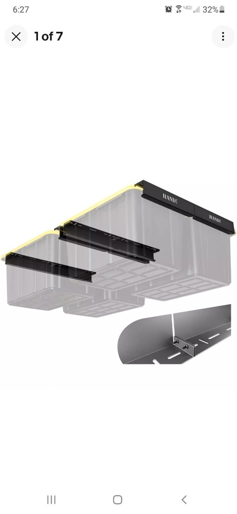 HANDT Overhead Garage Ceiling Storage Racks Bin Organization System Heavy Duty