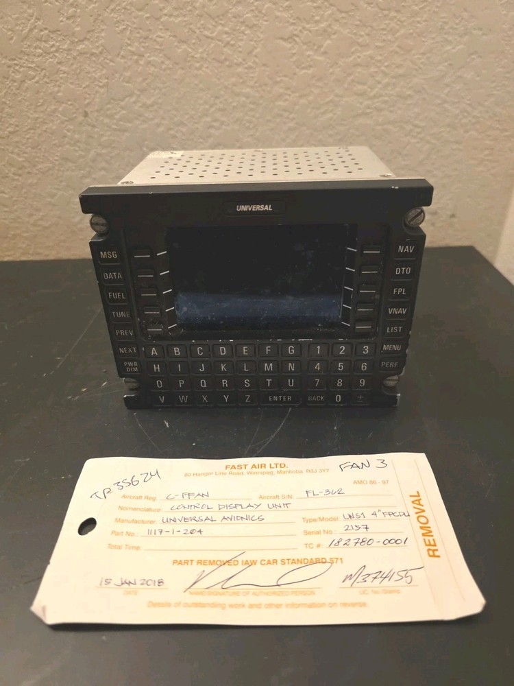 P/N 1117-1-204; CONTROL DISPLAY UNIT 4" FPCDU - SERVICEABLE