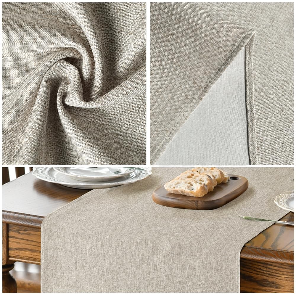 Artoid Mode Light Brown Table Runner, Seasonal Fall Washable Kitchen Dining Tabl