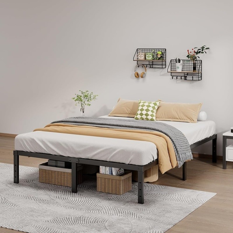 Sturdy Metal Full Bed Frame Noise Resistant Easy Assembly Space Saving Design US