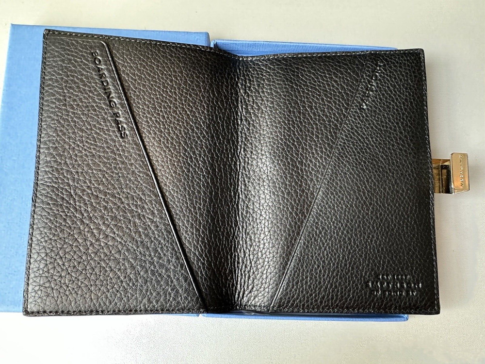 Smythson Passport Holder Leather Grain Black Gift idea