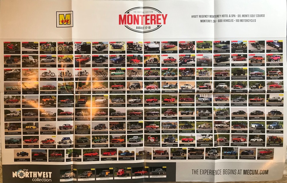 MECUM MONTEREY Auctions Program August 17-19, 2023 + Thursday Green Sheet