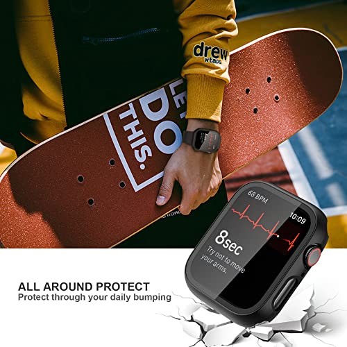 2 Pack Case with Tempered Glass Screen Protector 41mm-Series 9/8/7 Clear/Clear