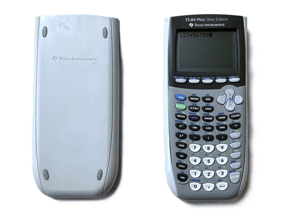 Texas Instruments TI-84 Plus Graphing Calculator - Silver - Tested Working (B)