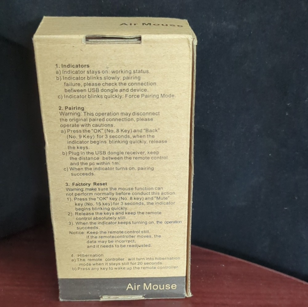 Microsense Networks Air Mouse Wireless Remote Control 3D Motion Stick USB Black