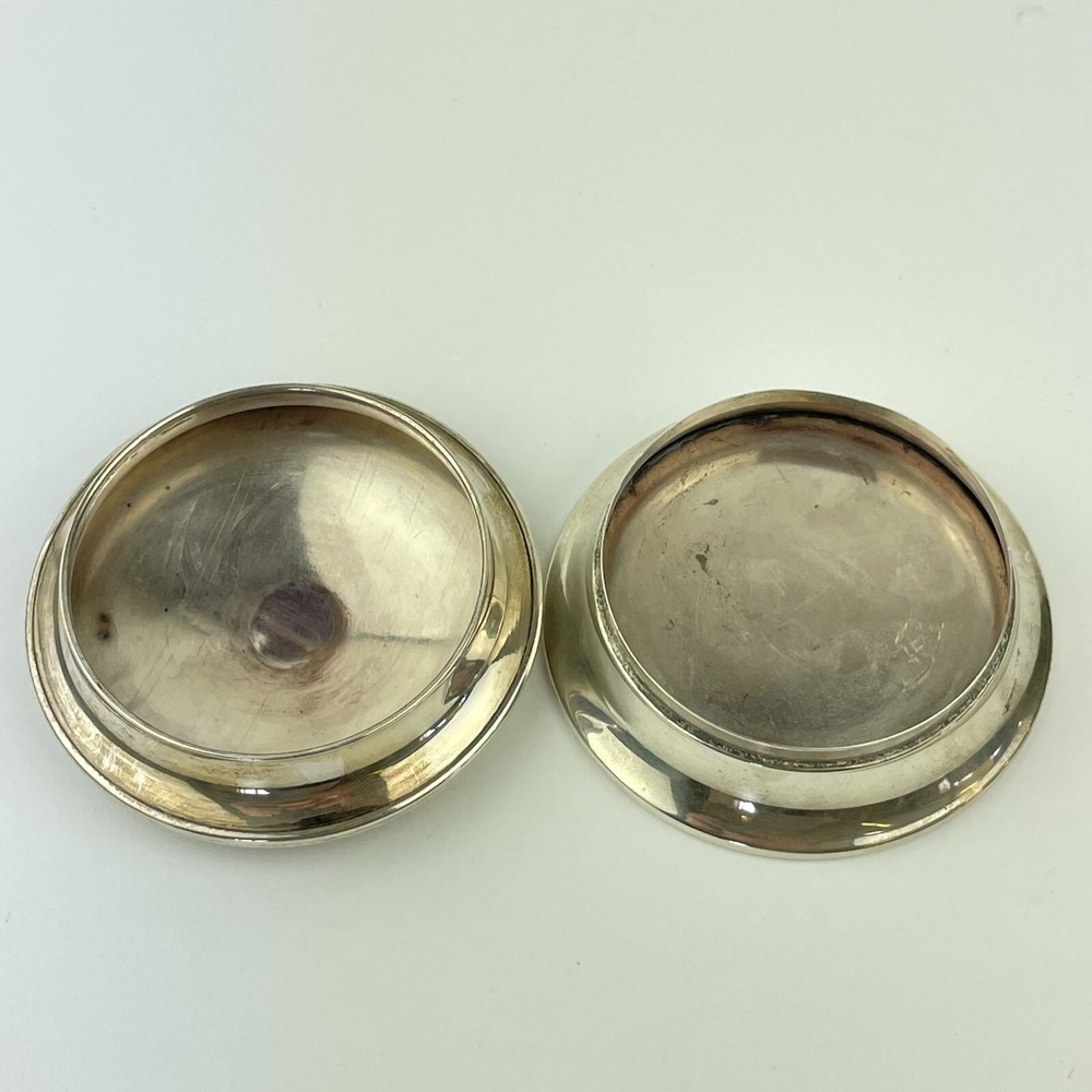 Antique Solid Silver Round Trinket Box Herbert Scott Murdoch 1918 6.8cm