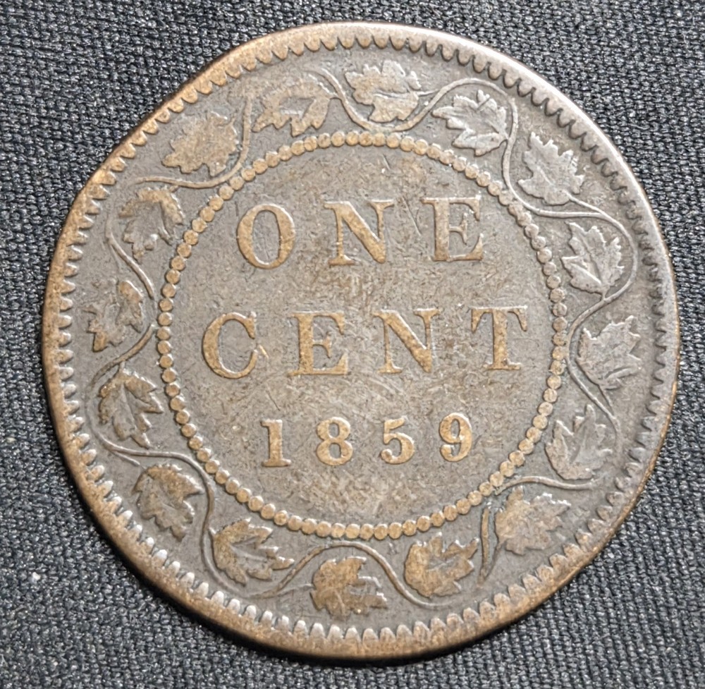 1859 CANADA LARGE CENT - average circulated -
