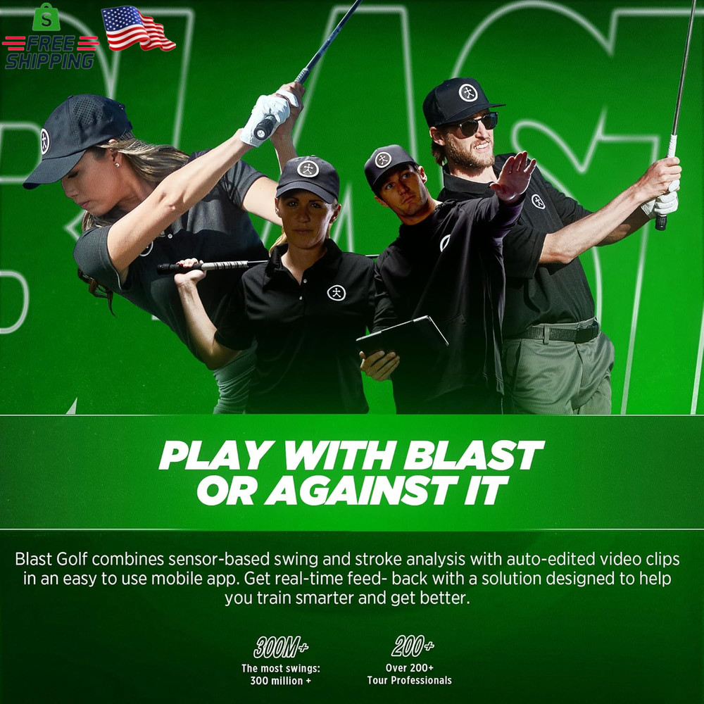 Blast Motion Golf Swing & Stroke Analyzer - Real-Time Feedback, Swing Metrics, S