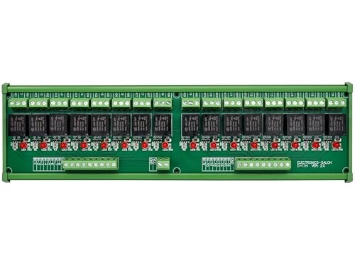 DIN Rail Mount 16 SPDT 10Amp Power Relay Interface Module () DC 24V