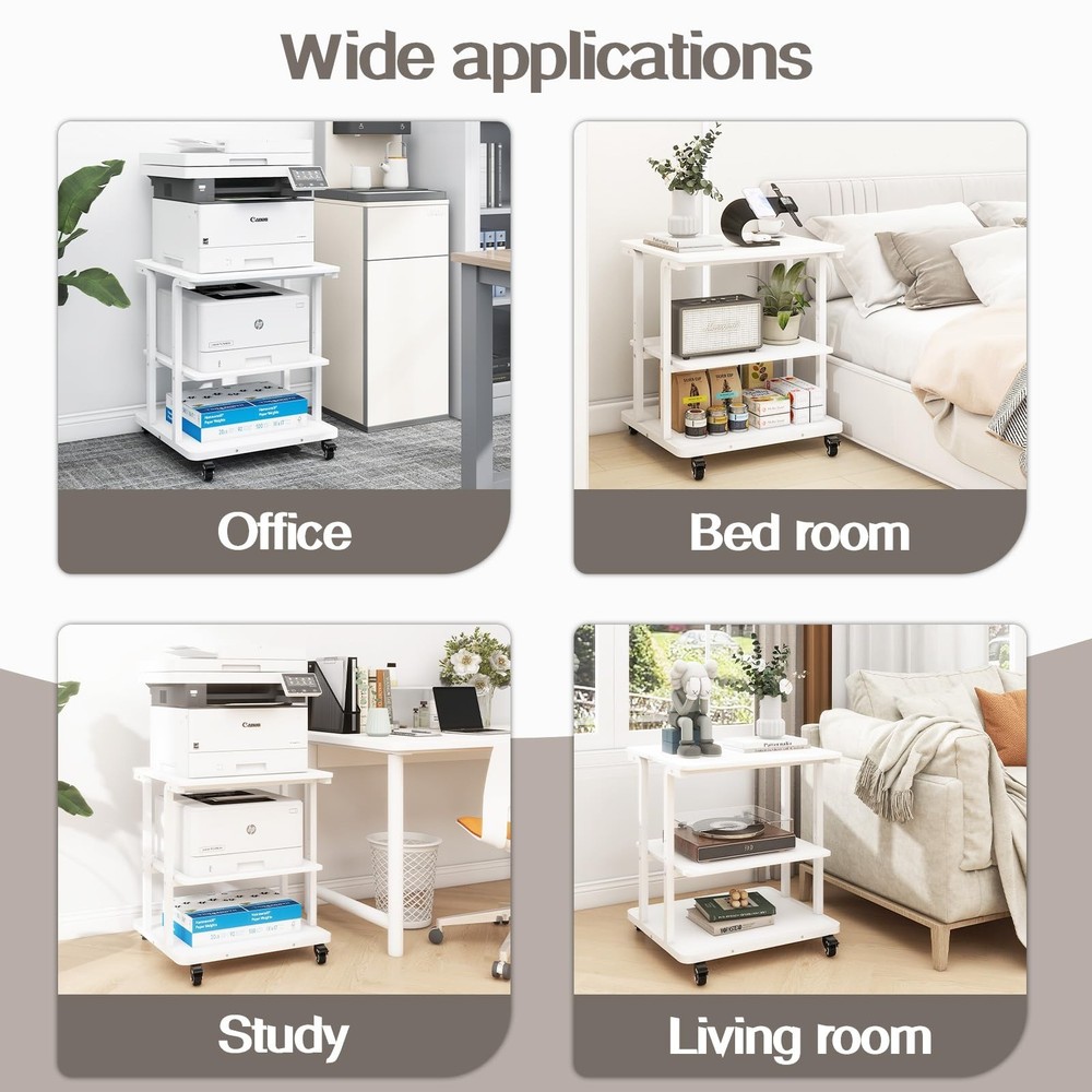 Natwind Printer Stand, 24''x20''x26'' Large Printer Table with Storage Shelf,...