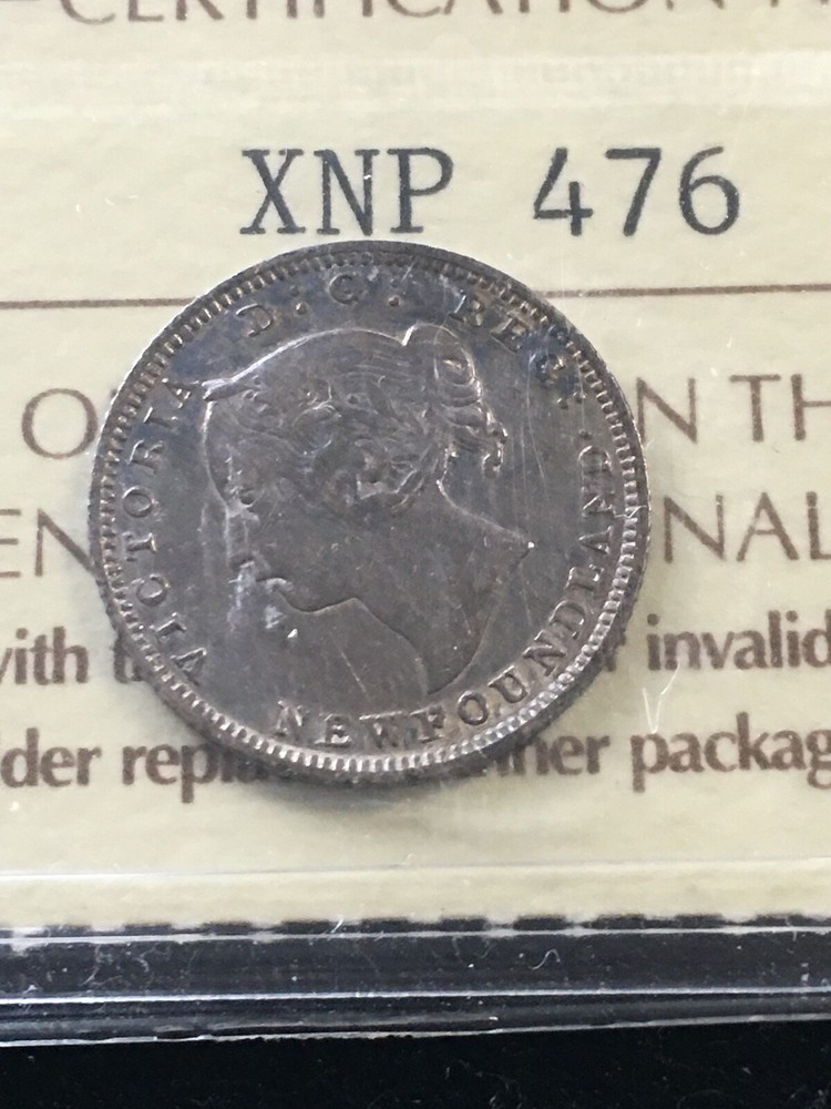 1890 ICCS Graded Newfoundland Five ¢5 Cent, **EF-45**