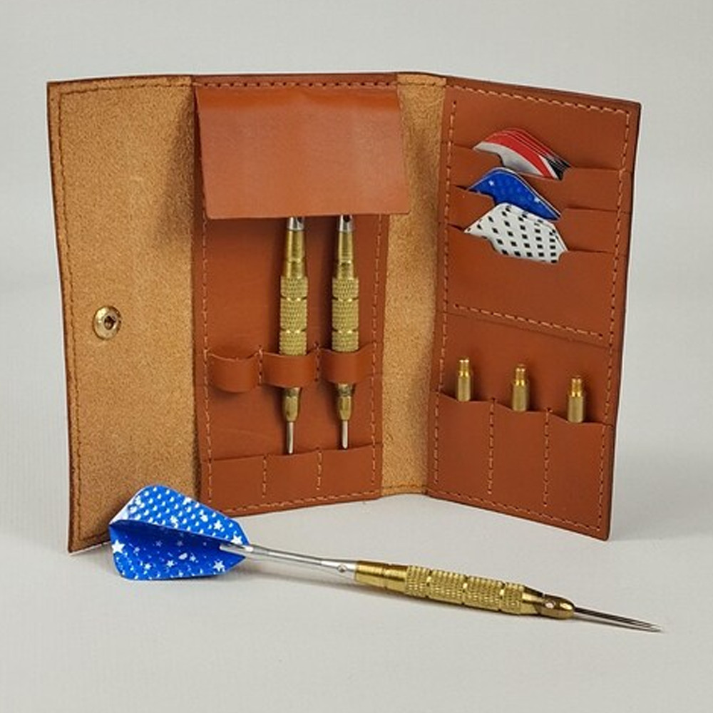 Personalised "Pull up"Soft Leather Dart Case Handmade Natural Smart Dart Case