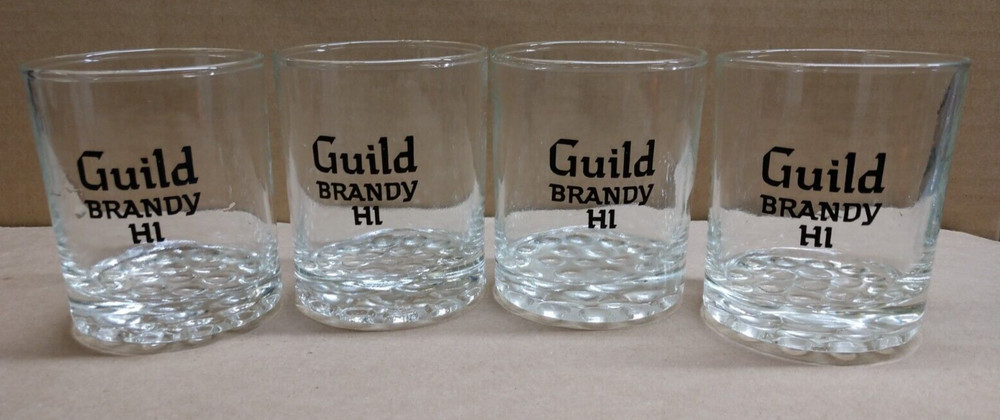 Set of 4 Guild Brandy Glasses Bubble Bottom