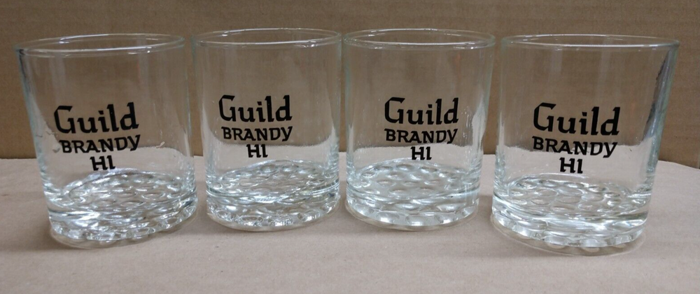 Set of 4 Guild Brandy Glasses Bubble Bottom