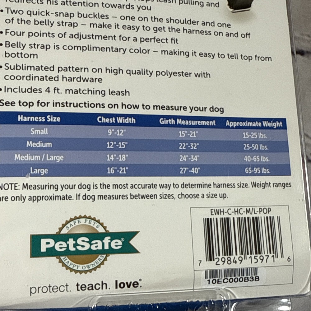 PetSafe Designer Easy Walk Chic Harness & Matching Leash Medium/Large
