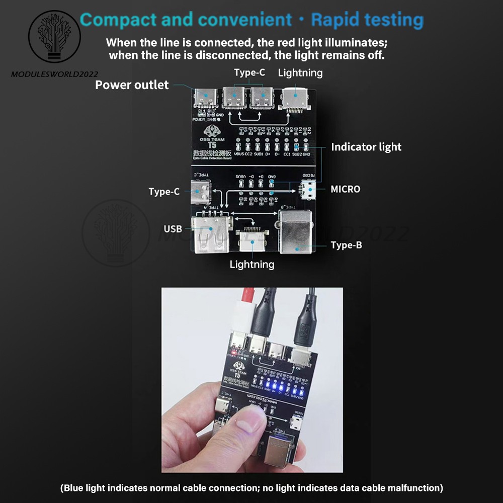 T5 Multifunctional Interface Cable Detection Module Data Cable Abnormal Testing