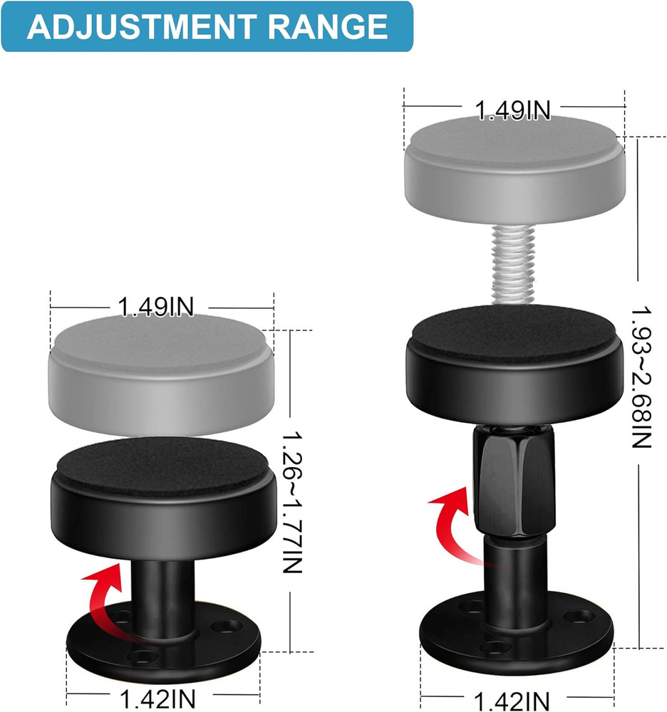 Adjustable Threaded Bed Frame Anti-Shake Tool, 4Pcs, 30-68Mm