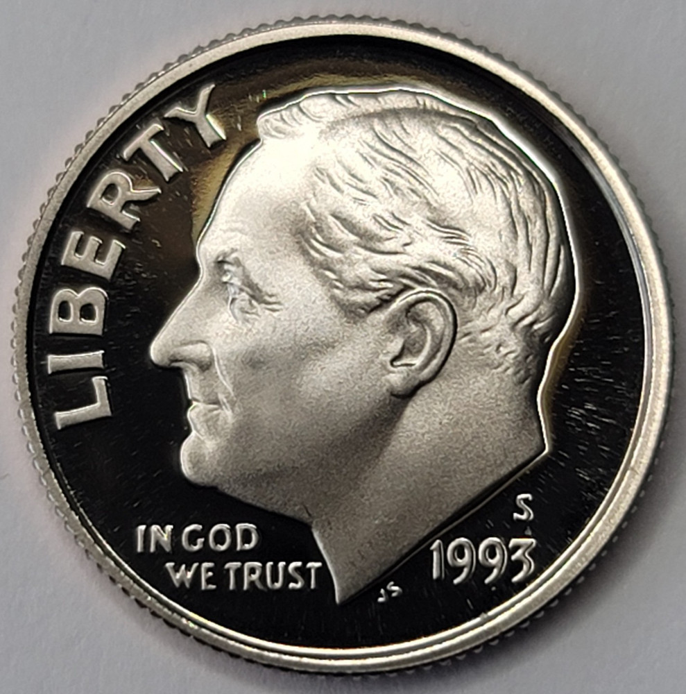 1993 S Gem Proof DCAM Roosevelt Dime