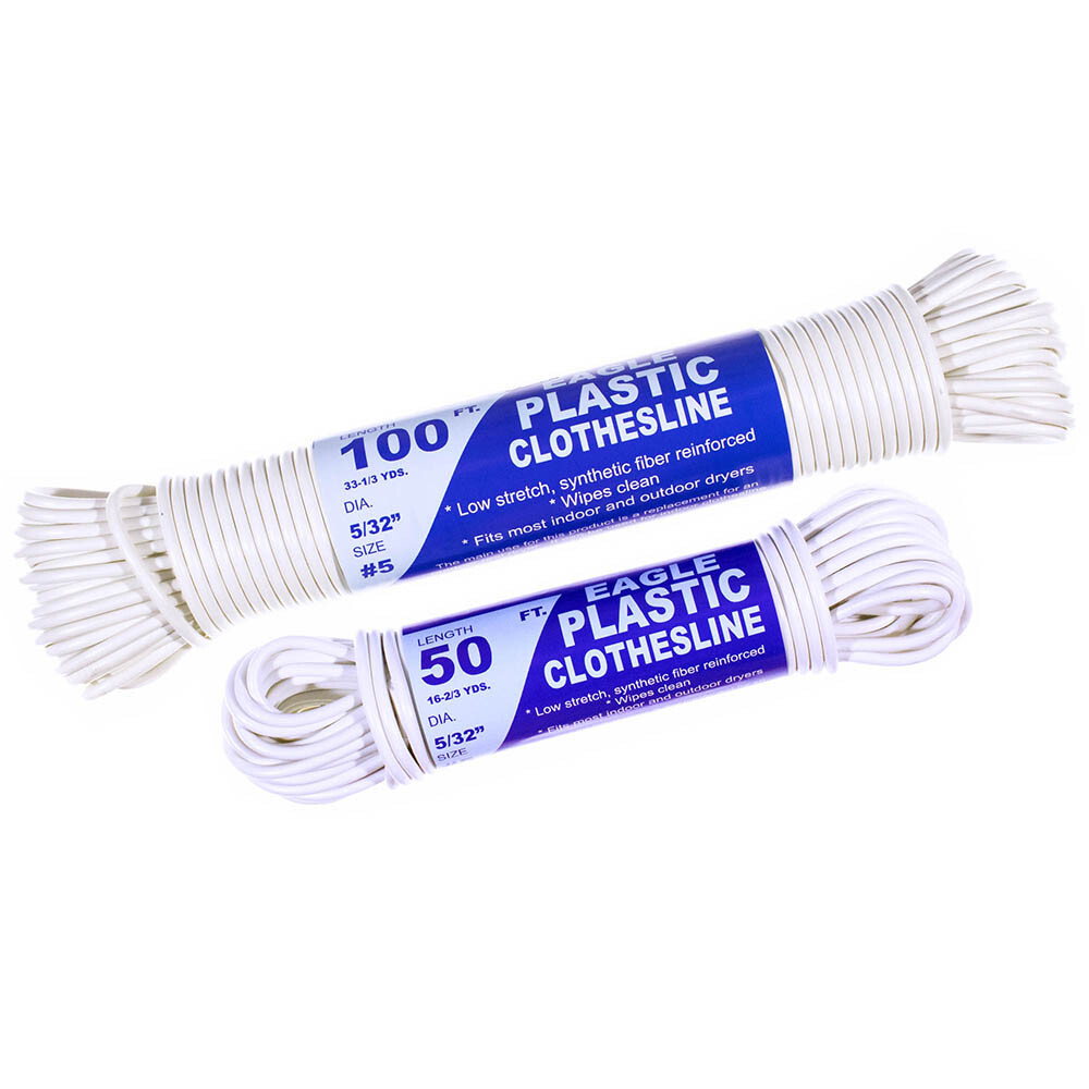 Plastic Clothesline - Strong & Durable Synthetic Core Drying Lines - 50 & 100 ft