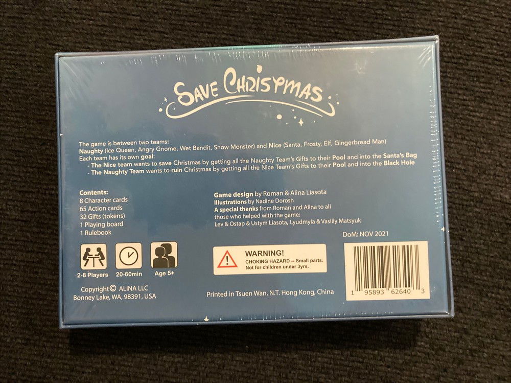 Save Christmas Card Game 2021 ~ NEW