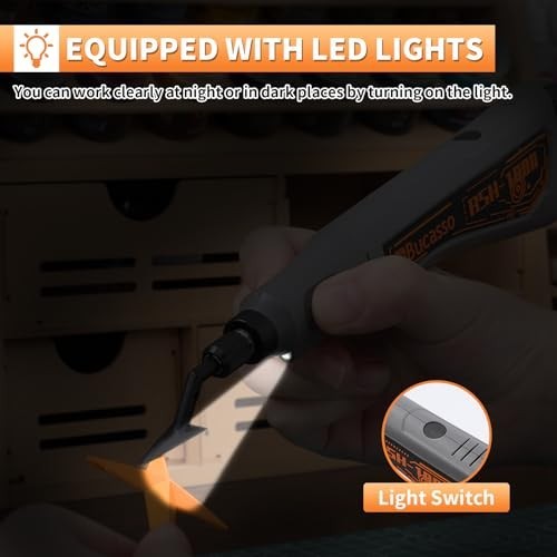 Variable Speed Reciprocating Sander with USB Charging & LED Light, 6 Sanding Hea