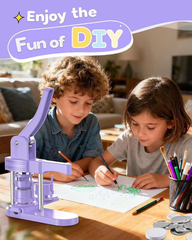 1+1.25+2.25 Inch Button Maker Machine Multiple Sizes - Pin Button Maker Kit for