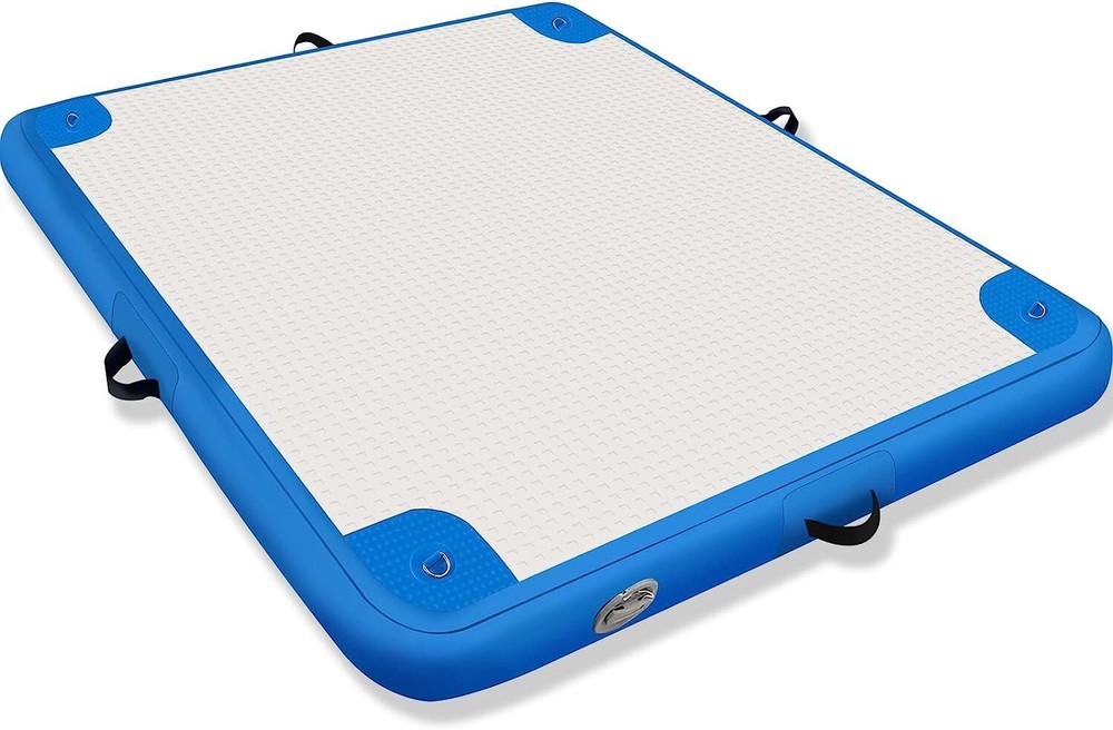 6'x6' Inflatable Lake Deck,None-Slip Surface Swim Deck,Float Dock w/ Pump