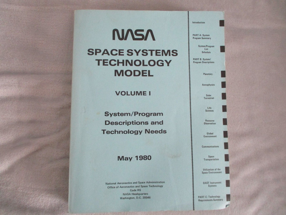 NASA/MSFC PRE-SHUTTLE SPACE SYSTEMS TECHNOLOGY MODEL COMPLETE 3 VOLUME SET -1980