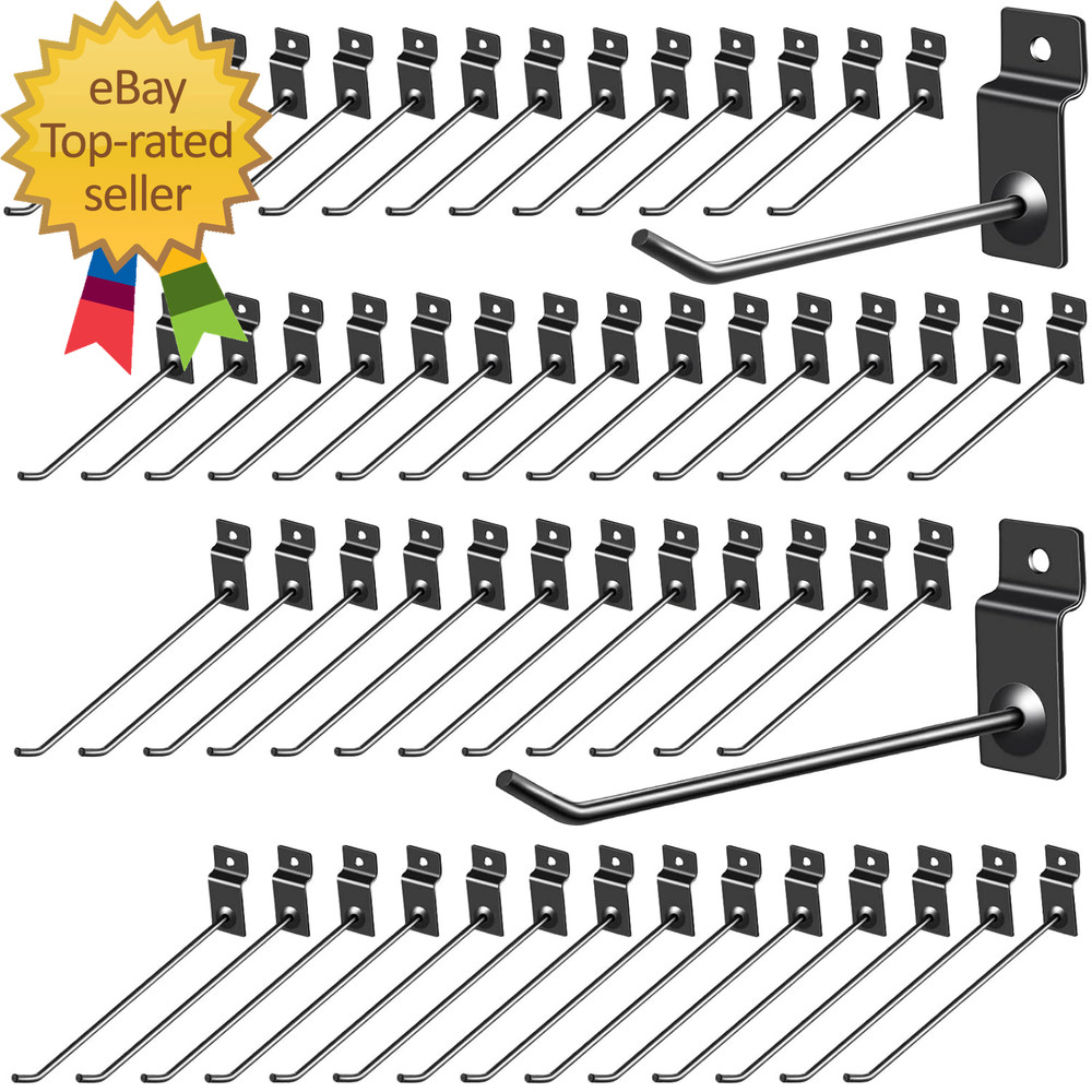 100 Pack Slatwall Hooks Panel Display Hooks Slat Board Peg Accessories Heavy Dut