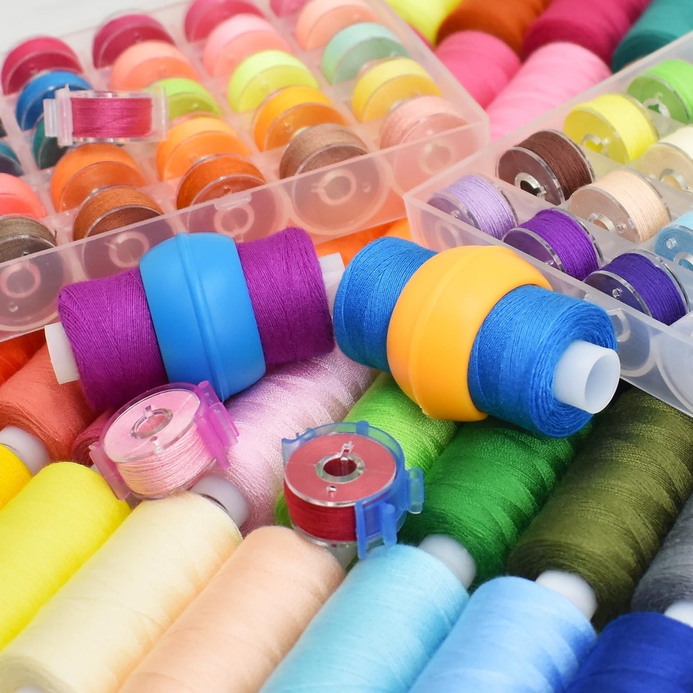 100pcs bobbin Threads kits, 400yard Per Polyester Thread Spool Set Matching P...