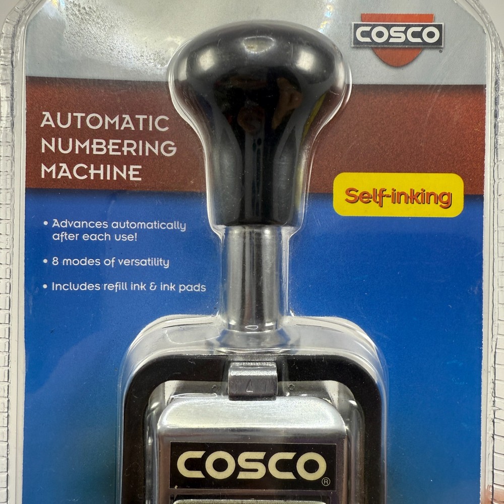 NEW Cosco Self-Inking Hand-Held Automatic Numbering Machine 8 Modes