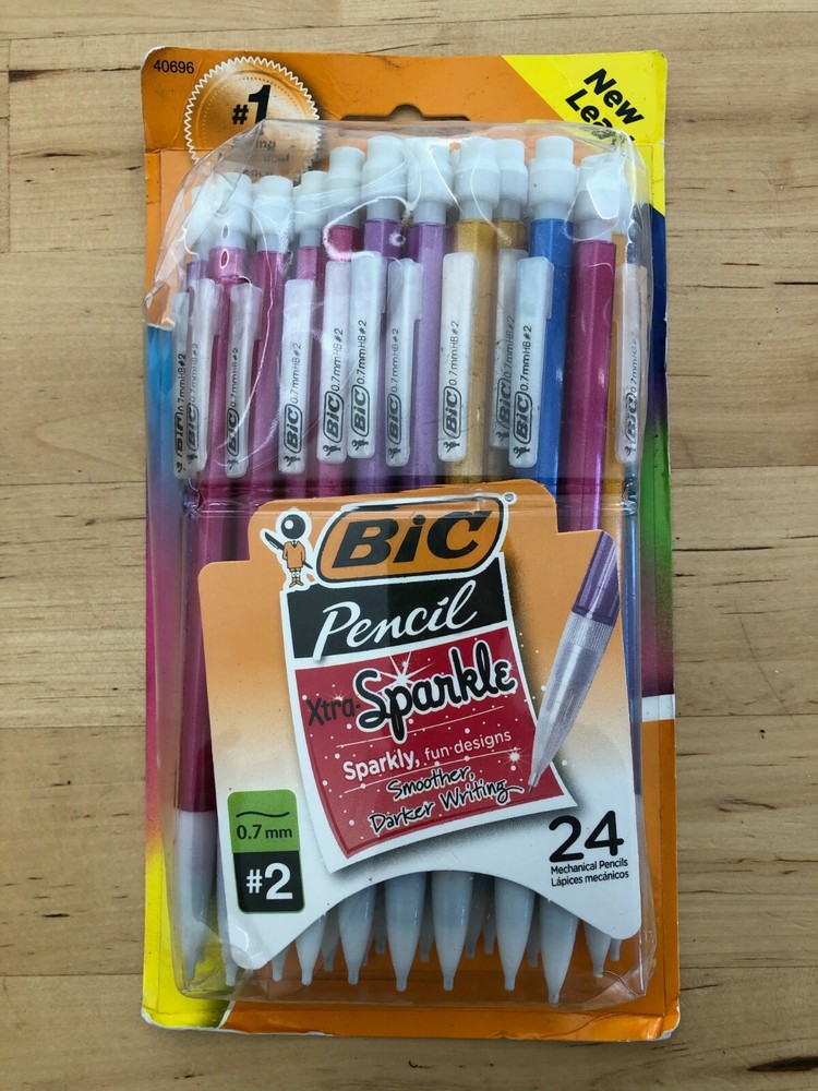 BIC Xtra Sparkle Mechanical Pencils Medium Point 0.7 mm 24 Count