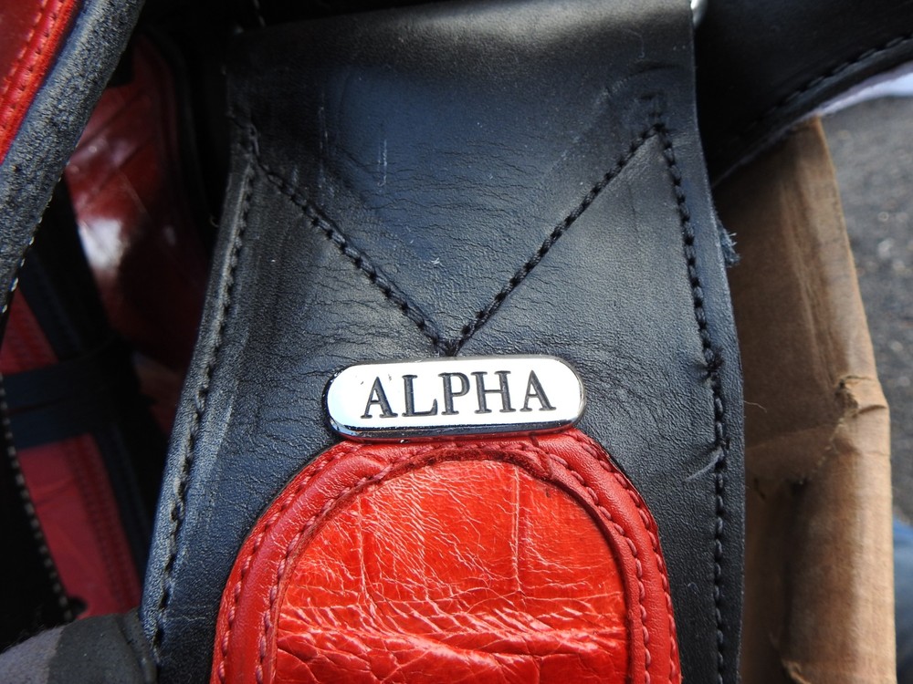 Alpha Cimarron Red Saddle Show Saddle FANCY Red/Black
