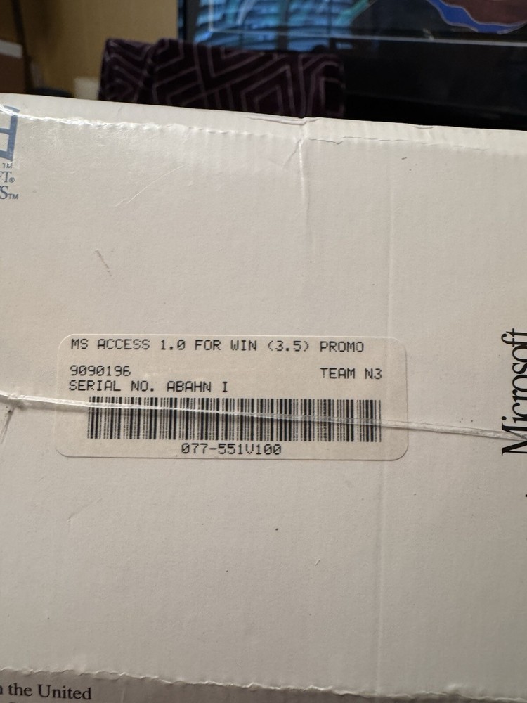 Vintage Microsoft Access v1.0 DBMS Software for Windows NIB Still Sealed