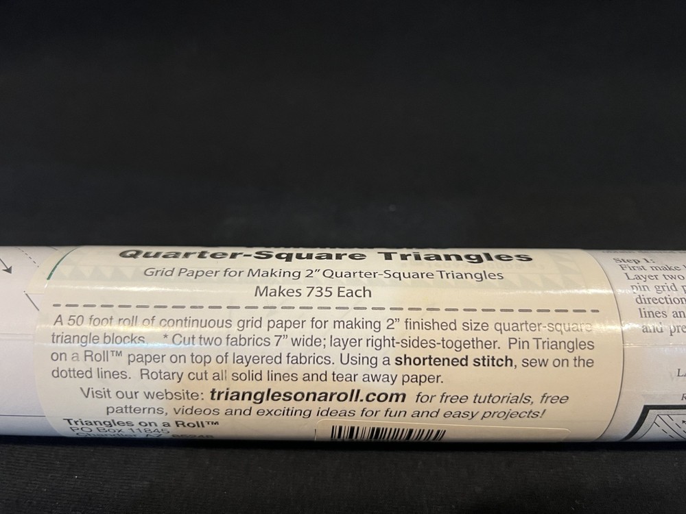 Triangles on a Roll 2" Finished Size Quarter-Square Triangles Makes 735