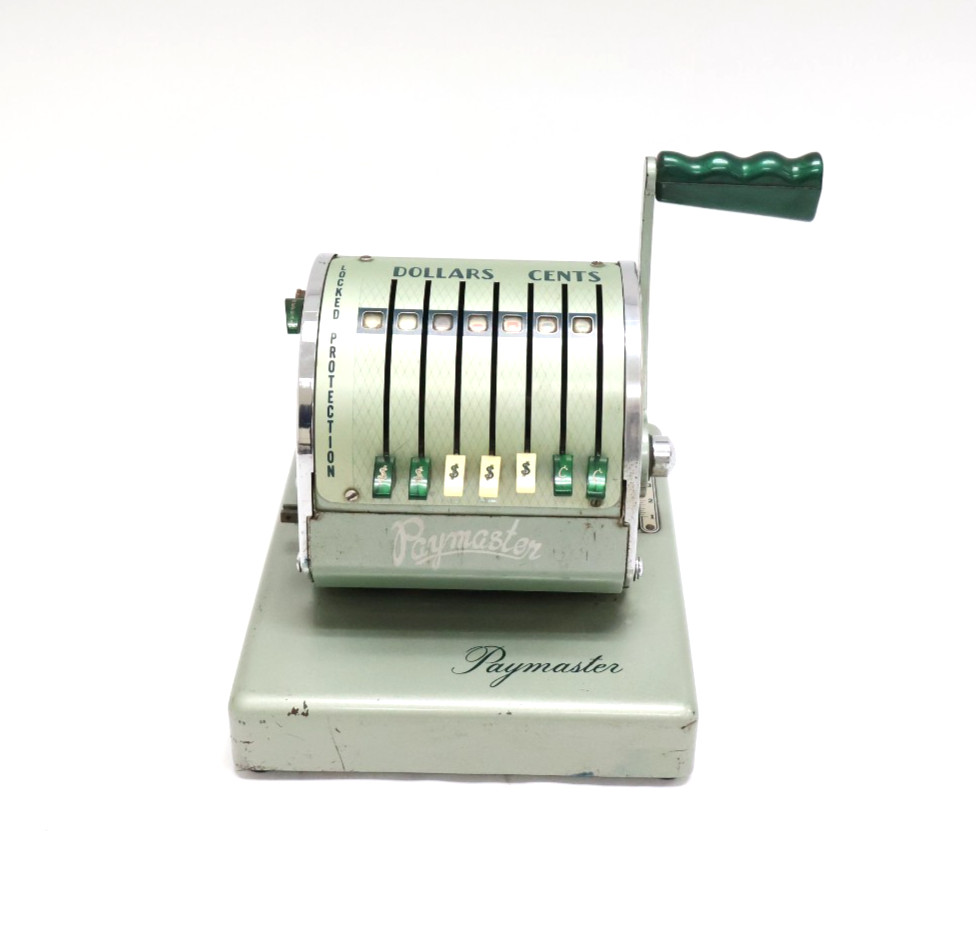 Vintage Paymaster System Check Writer Protector Series S-550 7 Column "No Key"