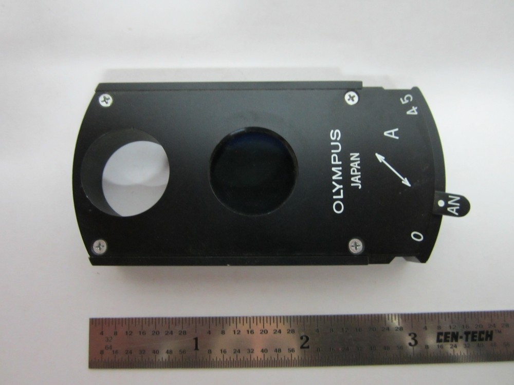 MICROSCOPE PART OLYMPUS JAPAN POLARIZER SLIDE OPTICS BIN#B2-C-50