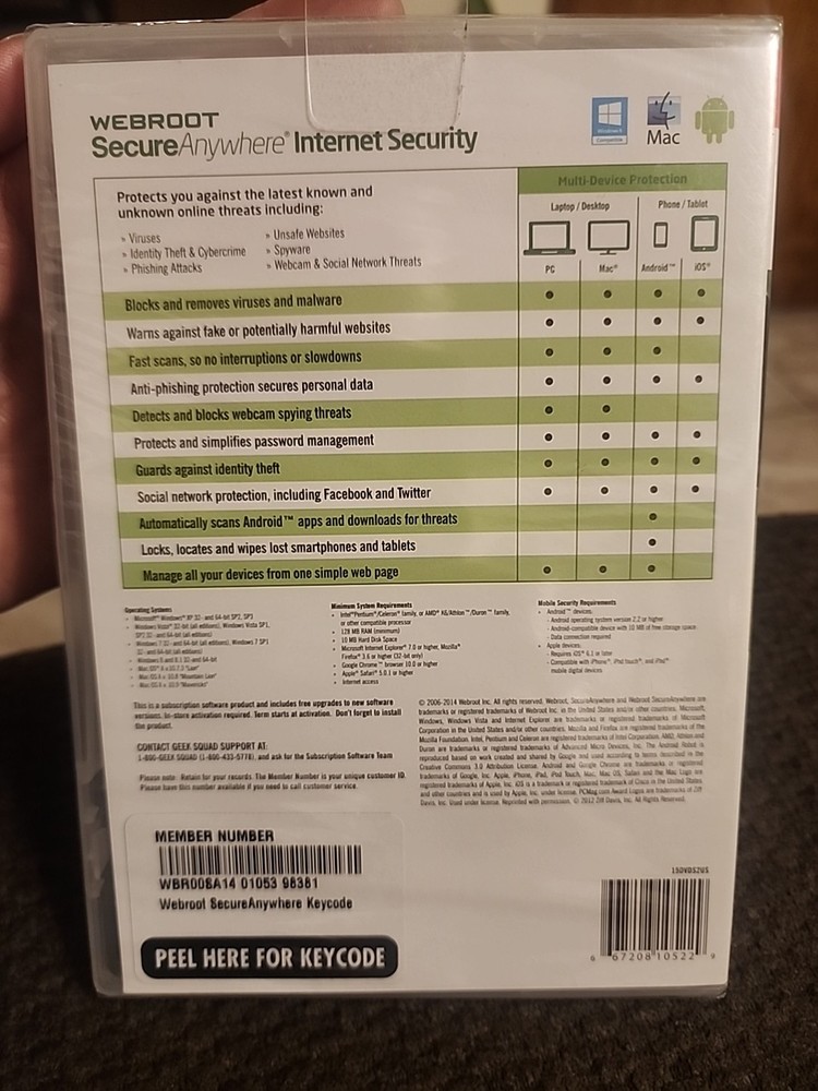 Webroot SecureAnywhere Internet Security - Full Version for Windows & Mac...