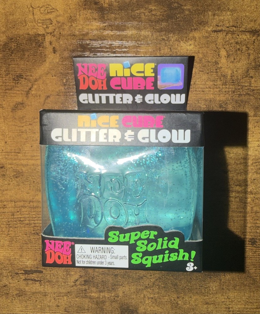 Nee Doh Nice Cube Glitter & Glow Blue. Quantity Discount.